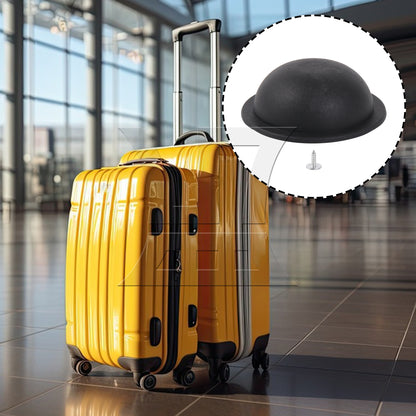 BQLZR Luggage Bracket Side Feet Pad 1.57 x 0.55 Inch Plastic Black Round with Screw