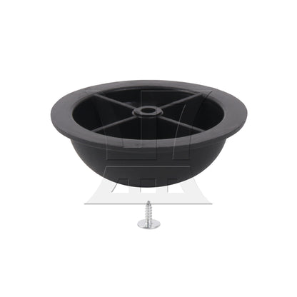 BQLZR Luggage Bracket Side Feet Pad 1.57 x 0.55 Inch Plastic Black Round with Screw