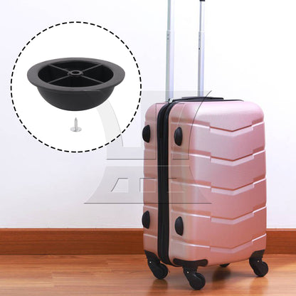 BQLZR Luggage Bracket Side Feet Pad 1.57 x 0.55 Inch Plastic Black Round with Screw