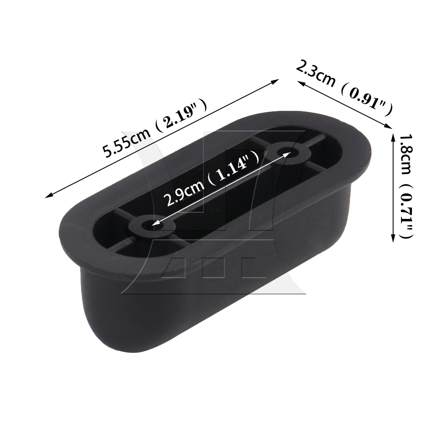 BQLZR Travel Luggage Suitcase Bracket Side Stud Feet 1.14" Hole Spacing Black D Type