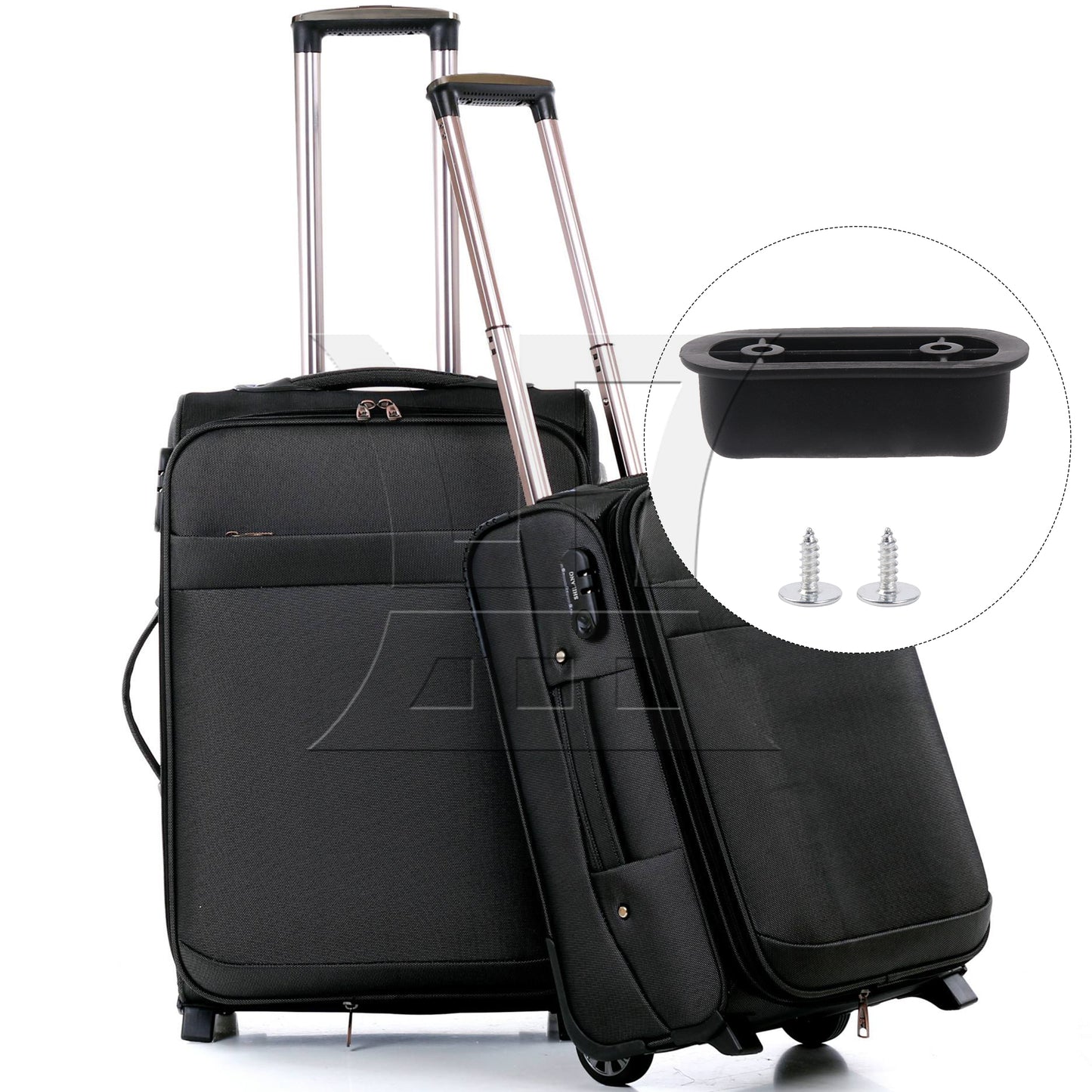 BQLZR Travel Luggage Suitcase Bracket Side Stud Feet 1.14" Hole Spacing Black D Type
