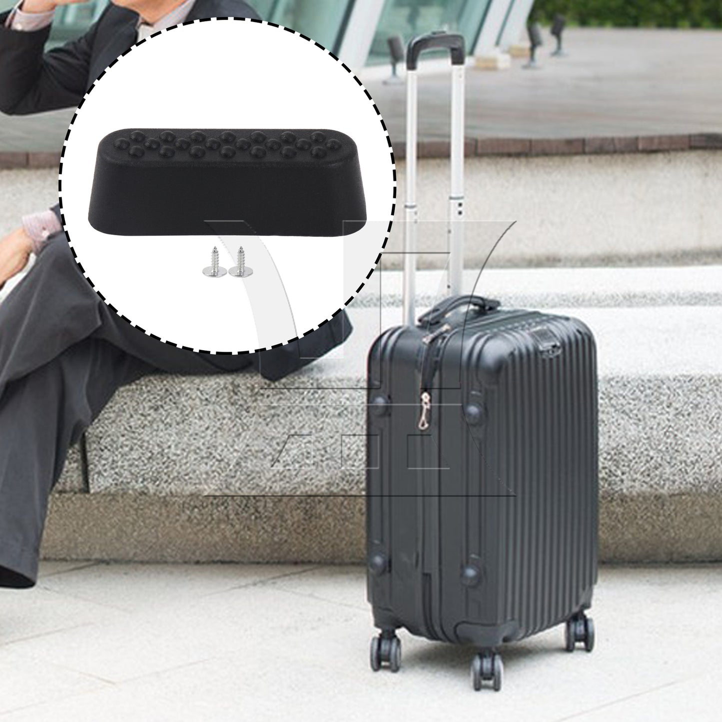 BQLZR Travel Luggage Suitcase Bracket Side Stud Feet 1.18 Inch Hole Spacing Black