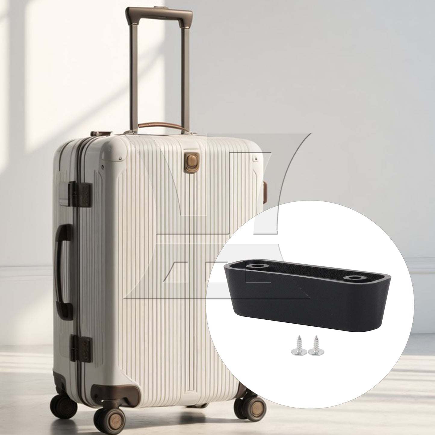 BQLZR Travel Luggage Suitcase Bracket Side Stud Feet 1.18 Inch Hole Spacing Black