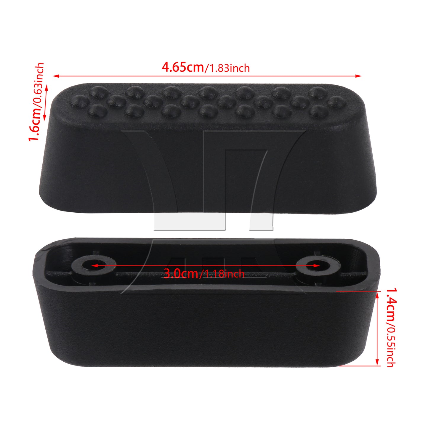 BQLZR Travel Luggage Suitcase Bracket Side Stud Feet 1.18 Inch Hole Spacing Black