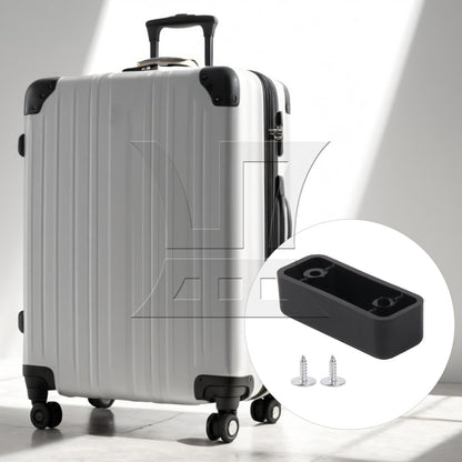 BQLZR Black Plastic Luggage Bracket Side Stud Foot Pad Part 0.93 Inch Hole Spacing