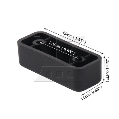 BQLZR Black Plastic Luggage Bracket Side Stud Foot Pad Part 0.93 Inch Hole Spacing