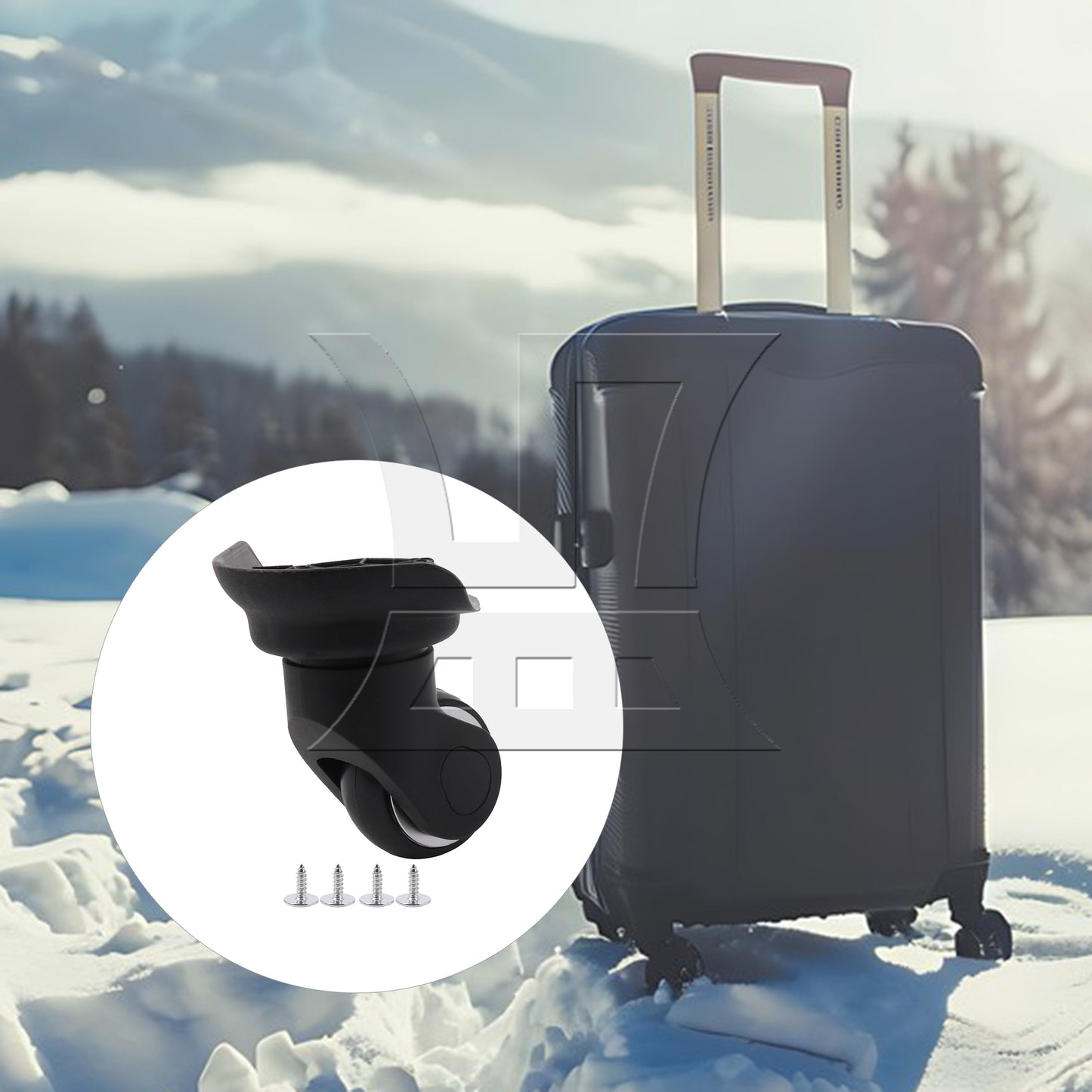 BQLZR Luggage Wheel Suitcase Caster Roller 3.54" Height W013 Left with Screws Set