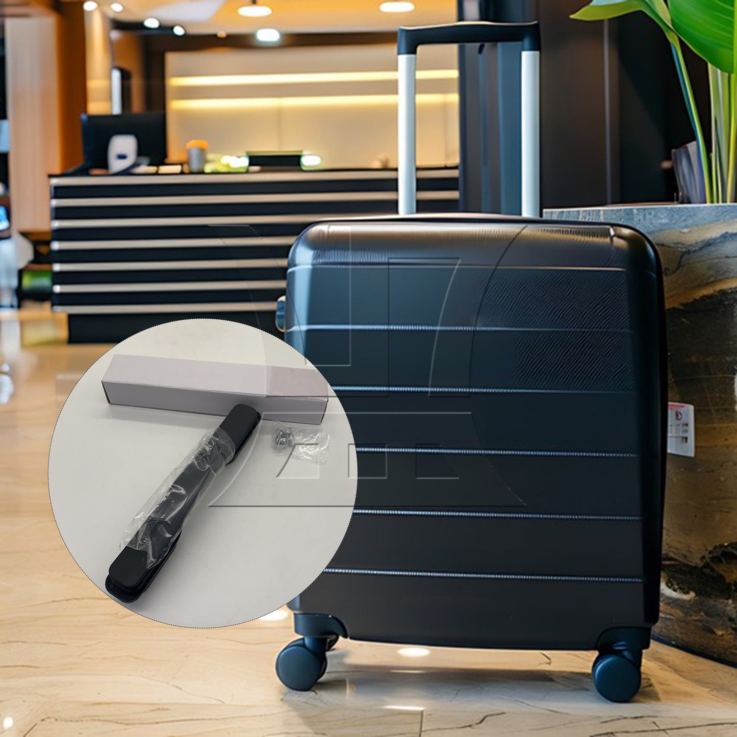 BQLZR Black Suitcase Luggage Handle Plastic Pull Grip 200 mm Length B128 w/ Screws