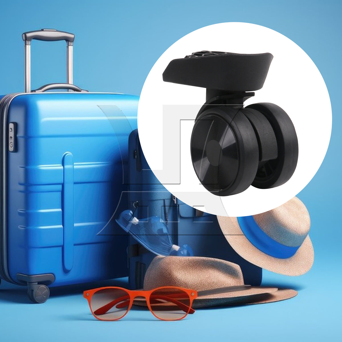 BQLZR 2 Pieces Luggage Swivel Wheels Travel Suitcase Casters 3.54" JL-05 Black Kit