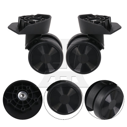 BQLZR 2 Pieces Luggage Swivel Wheels Travel Suitcase Casters 3.54" JL-05 Black Kit