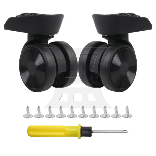 BQLZR 2 Pieces Luggage Swivel Wheels Travel Suitcase Casters 3.54" JL-05 Black Kit