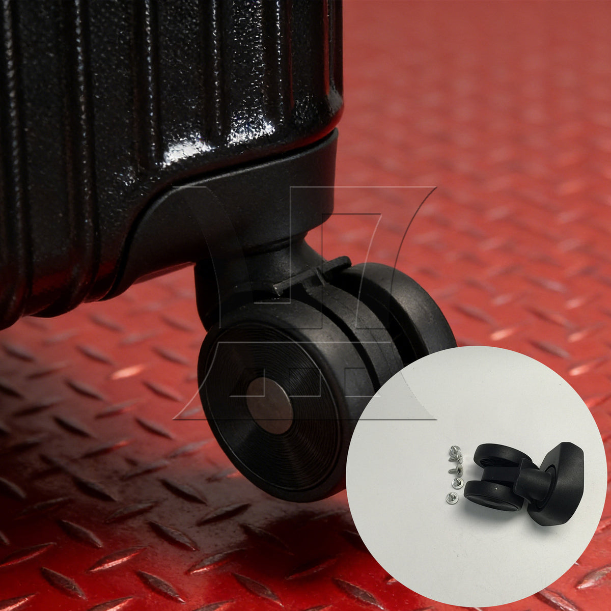 BQLZR 2 Pieces Luggage Swivel Wheels Travel Suitcase Casters 3.54" JL-05 Black Kit