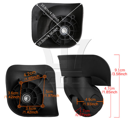 BQLZR Plastic Wheel Caster for Luggage 3.58 Inches Height W041 Left w/ Screws Set