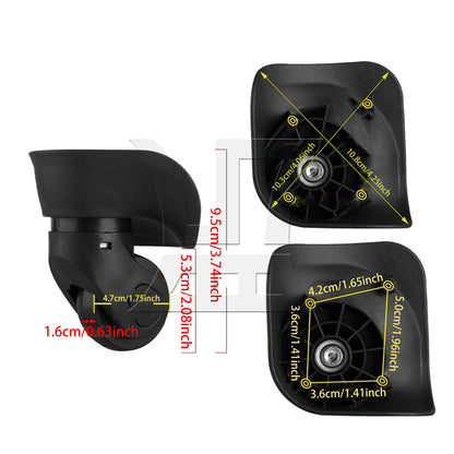 BQLZR Luggage Wheel Replacement Part 3.74 Inch Height W041-2 Left with Screws Set