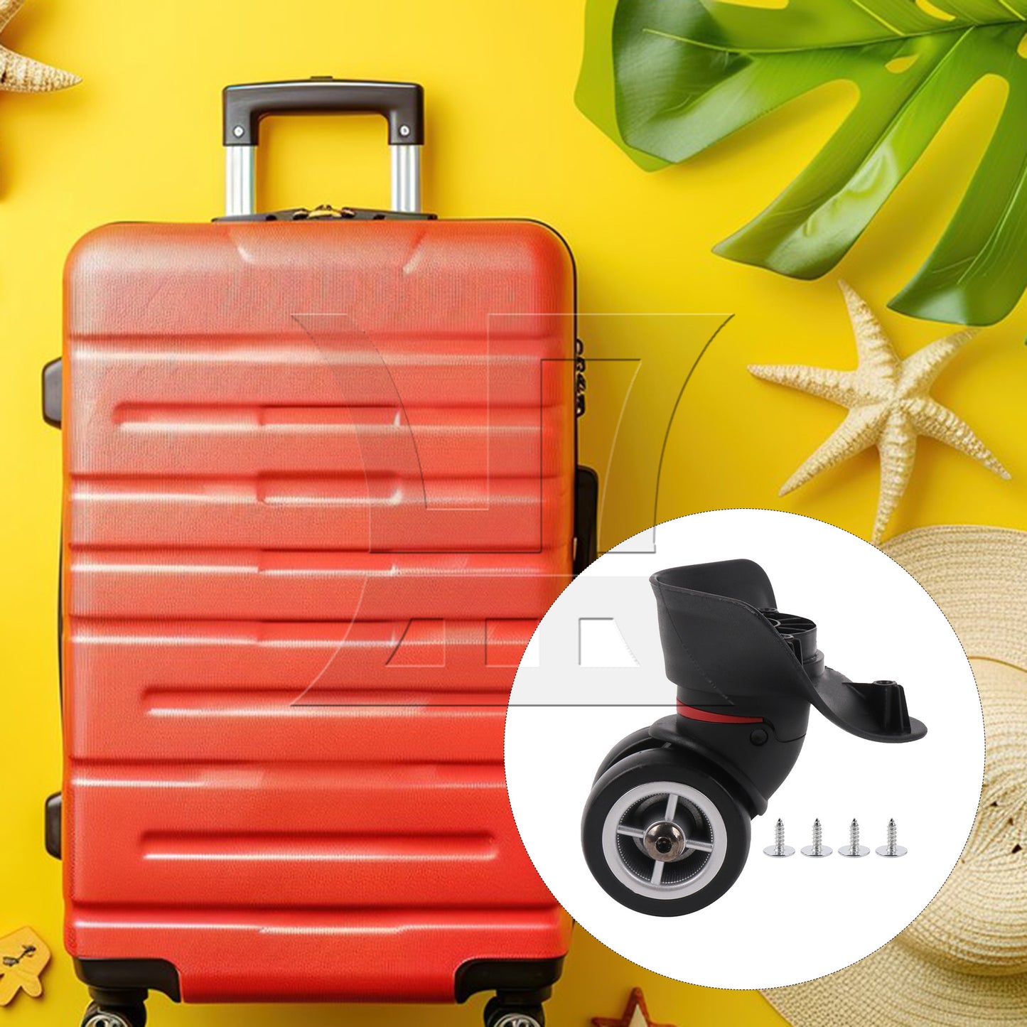BQLZR Travel Luggage Wheel Suitcase Caster Roller 3.94 Inch W042 Left w/ Screw Set