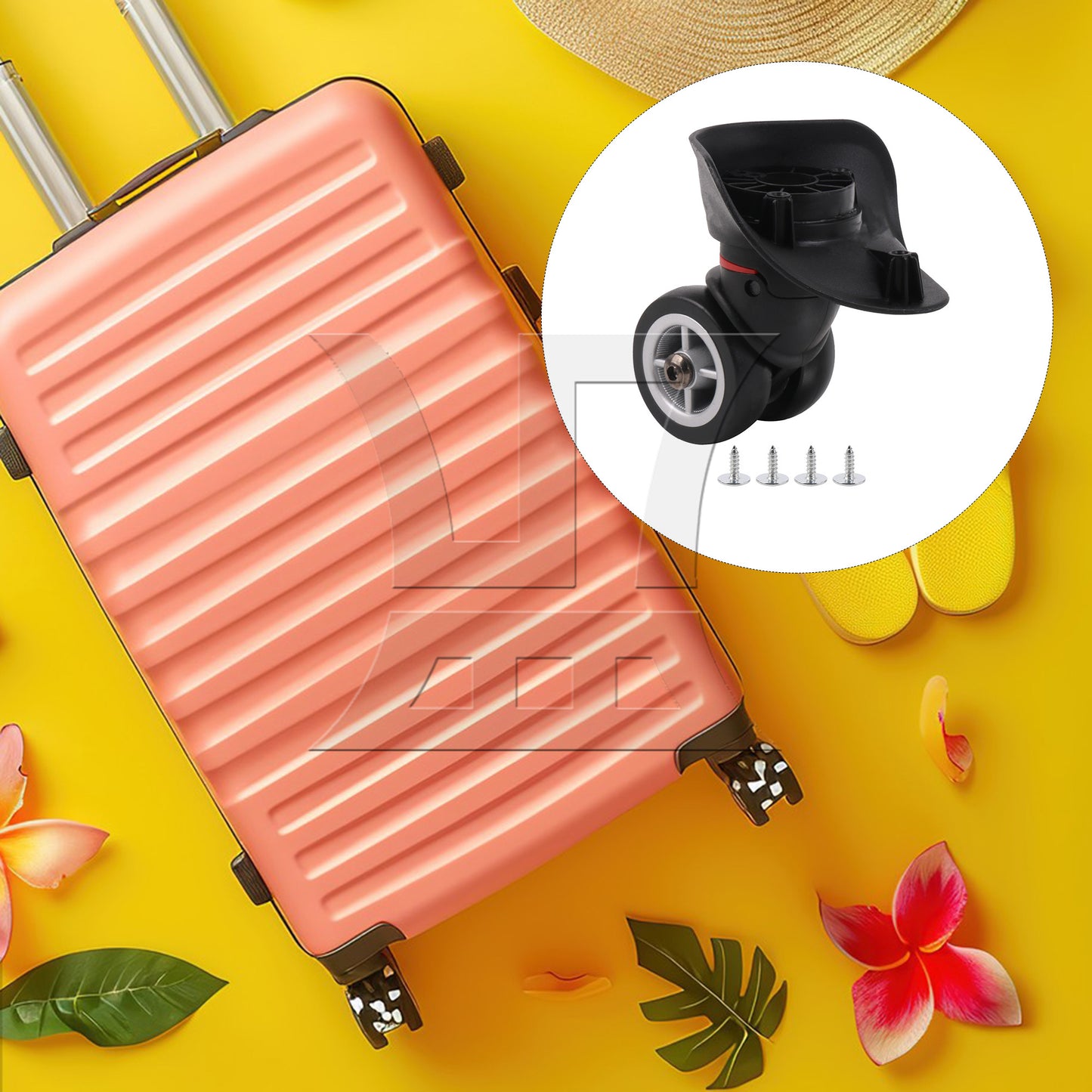 BQLZR Travel Luggage Wheel Suitcase Caster Roller 3.94 Inch W042 Left w/ Screw Set