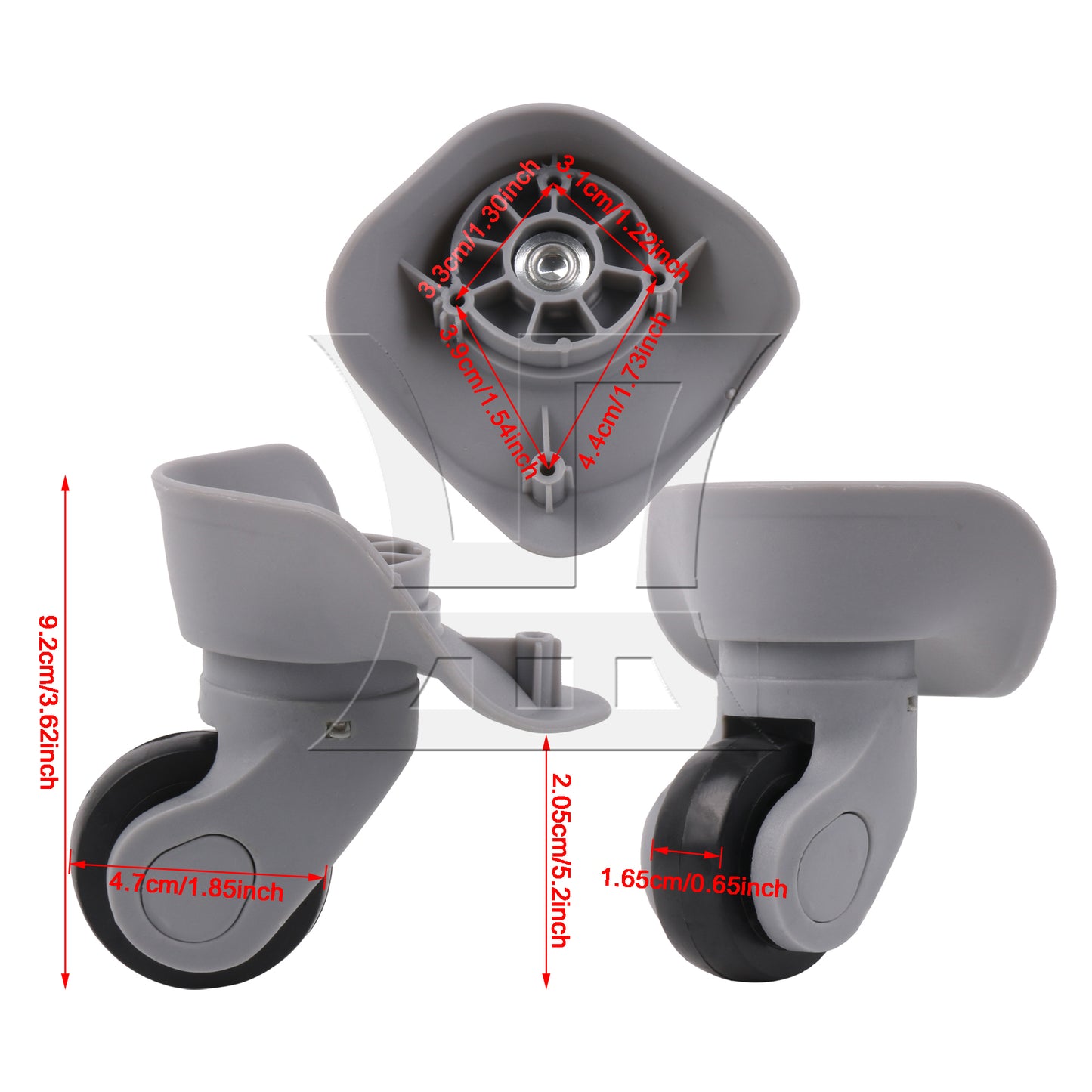 BQLZR Luggage Wheel Suitcase Caster Roller for Repair Part 3.62 Inch W041 Right Set