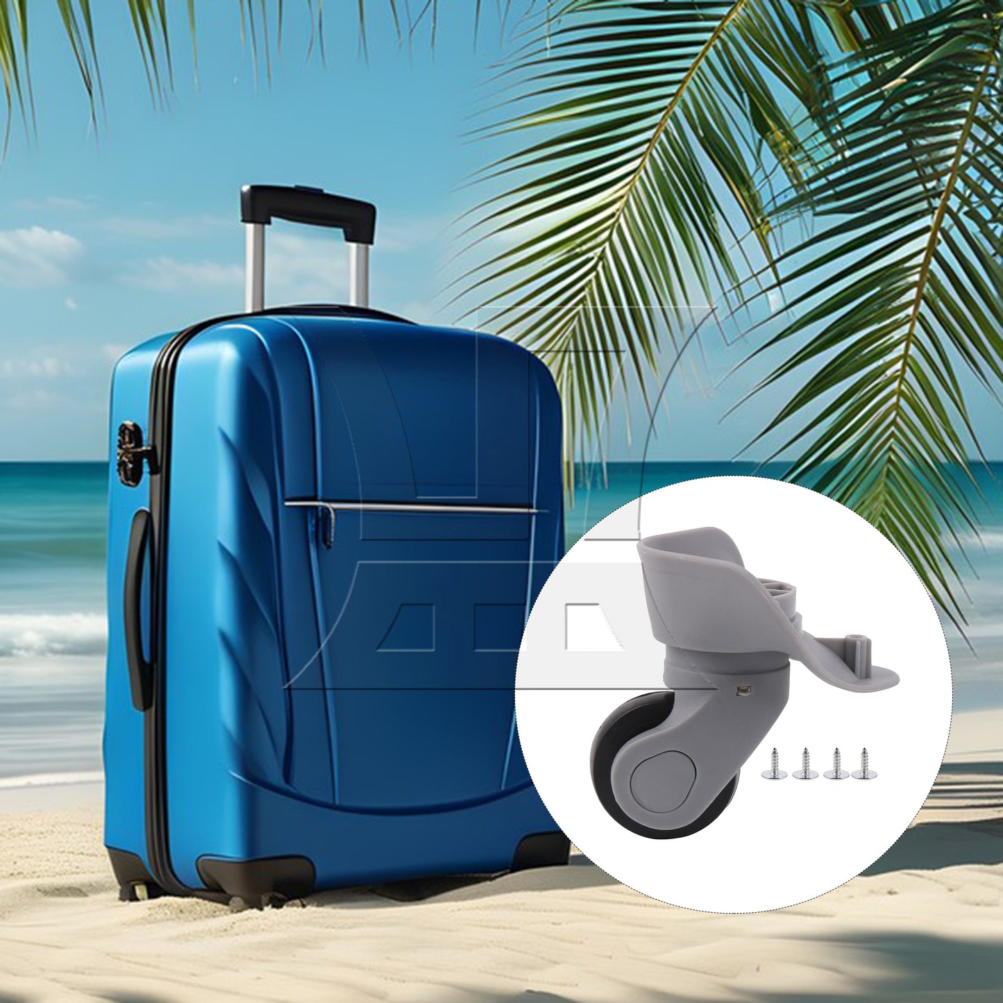 BQLZR Grey Plastic Wheel Caster for Luggage 3.62" Height W041 Left with Screws Set