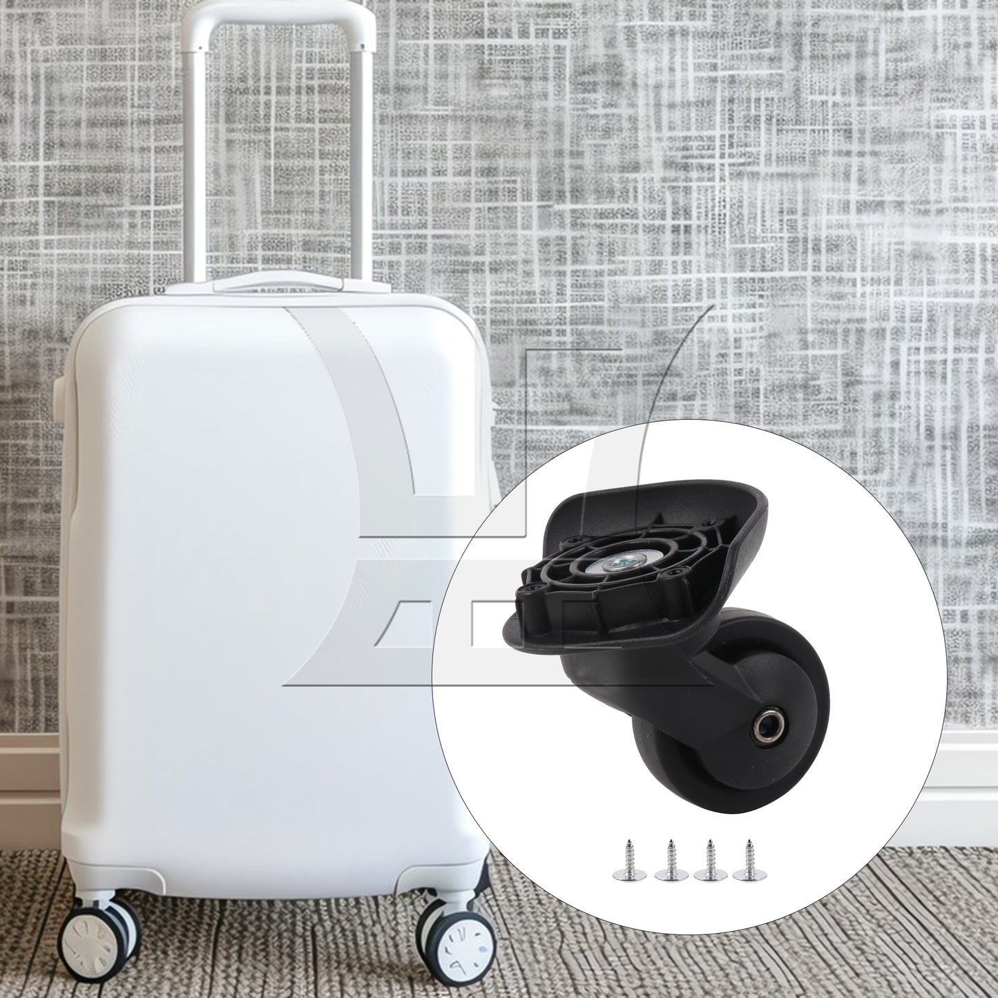 BQLZR Travel Luggage Wheel Suitcase Caster Roller 3.03 Inch W293 Right w/ Screw Set