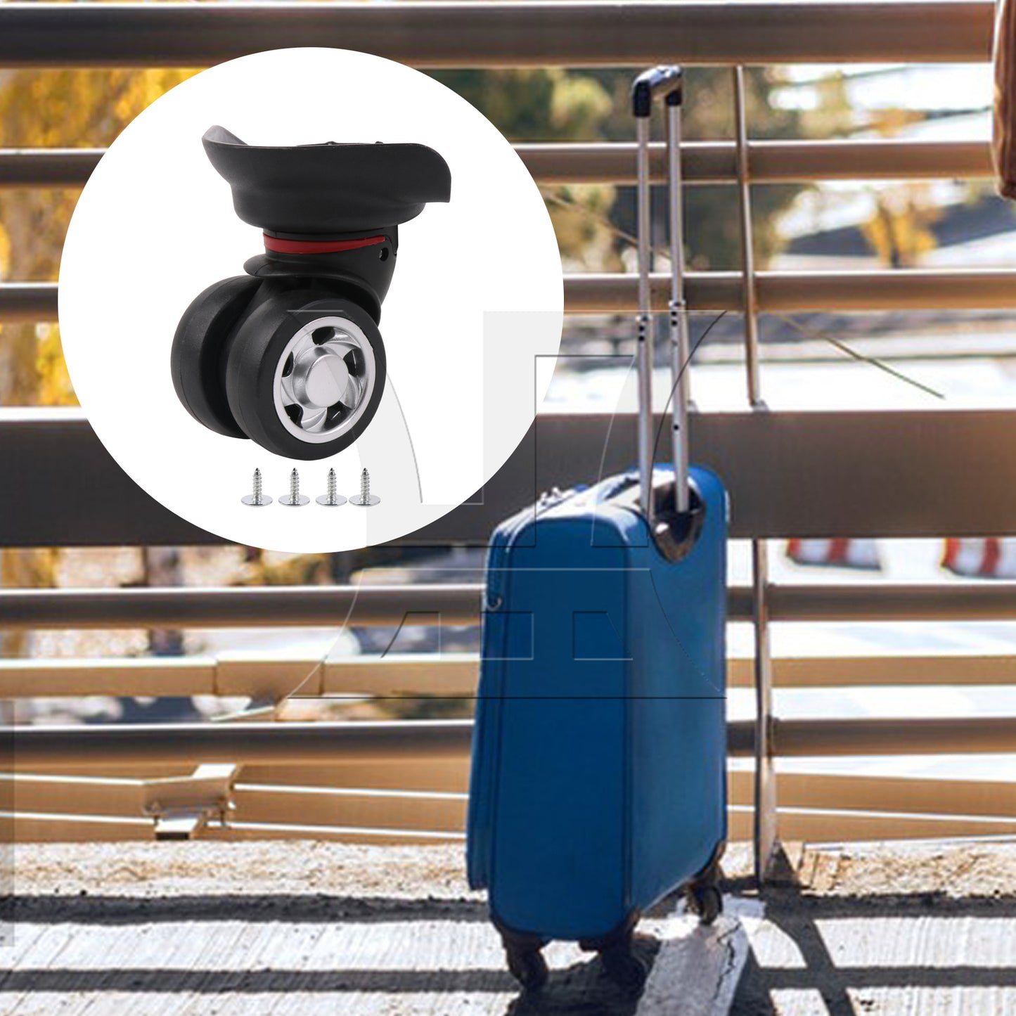 BQLZR Luggage Wheel Replacement Roller 3.58 Inches Height W055 Left w/ Screws Set