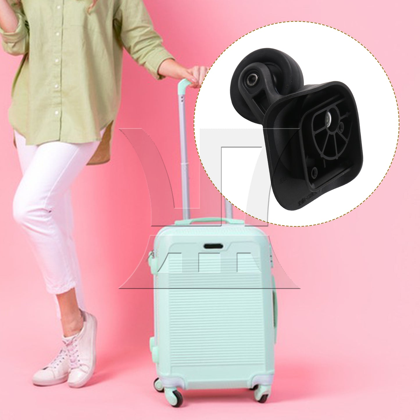 BQLZR Travel Luggage Wheel Suitcase Caster Roller 3.23 Inch W237 Black w/ Screws Set
