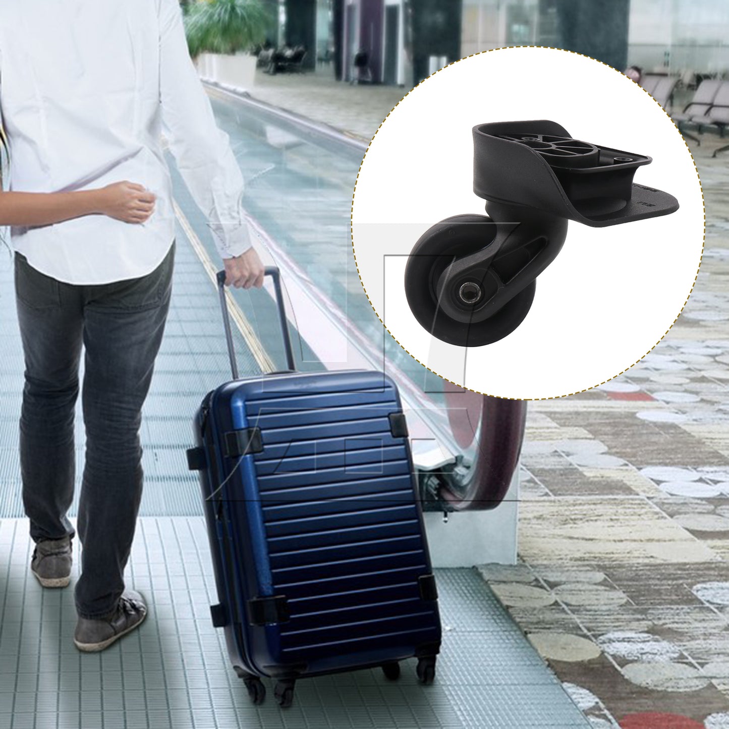 BQLZR Travel Luggage Wheel Suitcase Caster Roller 3.23 Inch W237 Black w/ Screws Set