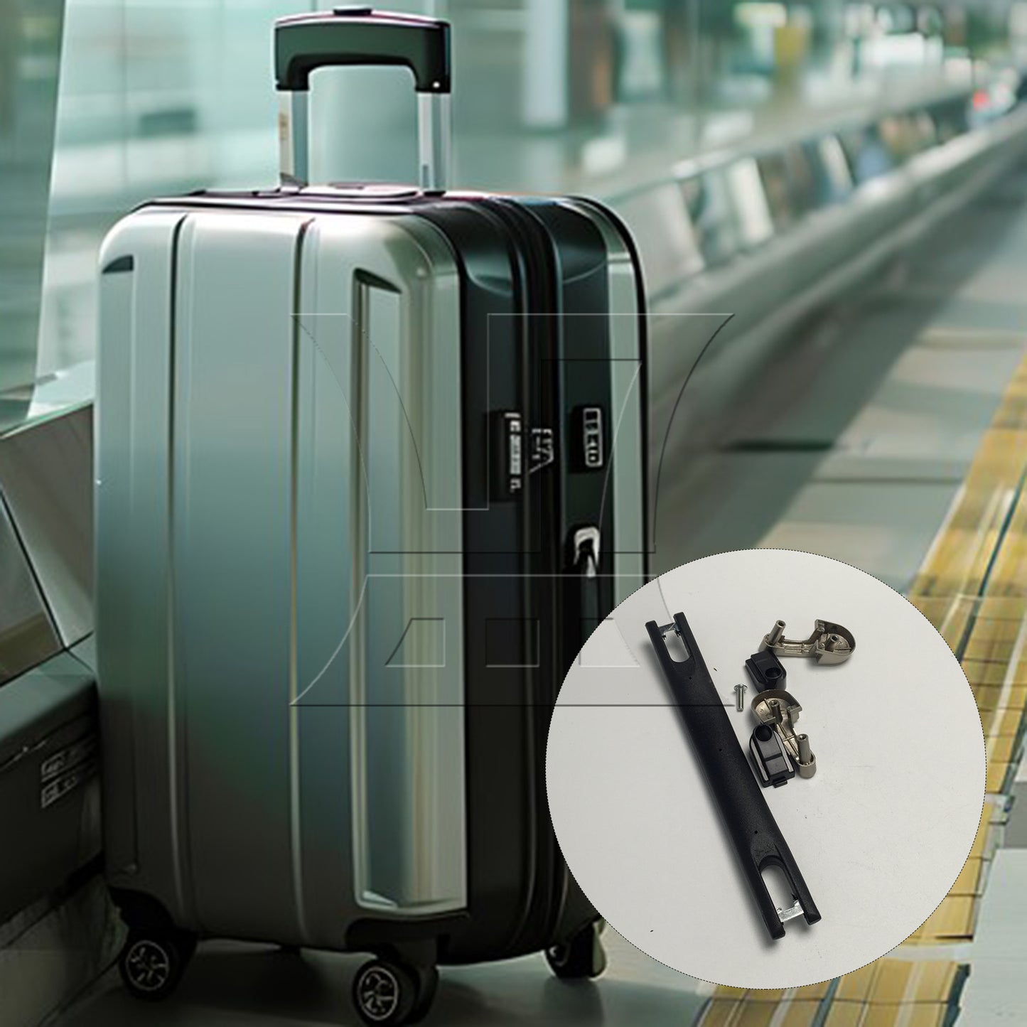 BQLZR 1pc Suitcase Handle 20cm 115B Series B005 Black for Suitcase Handles Luggage Handles