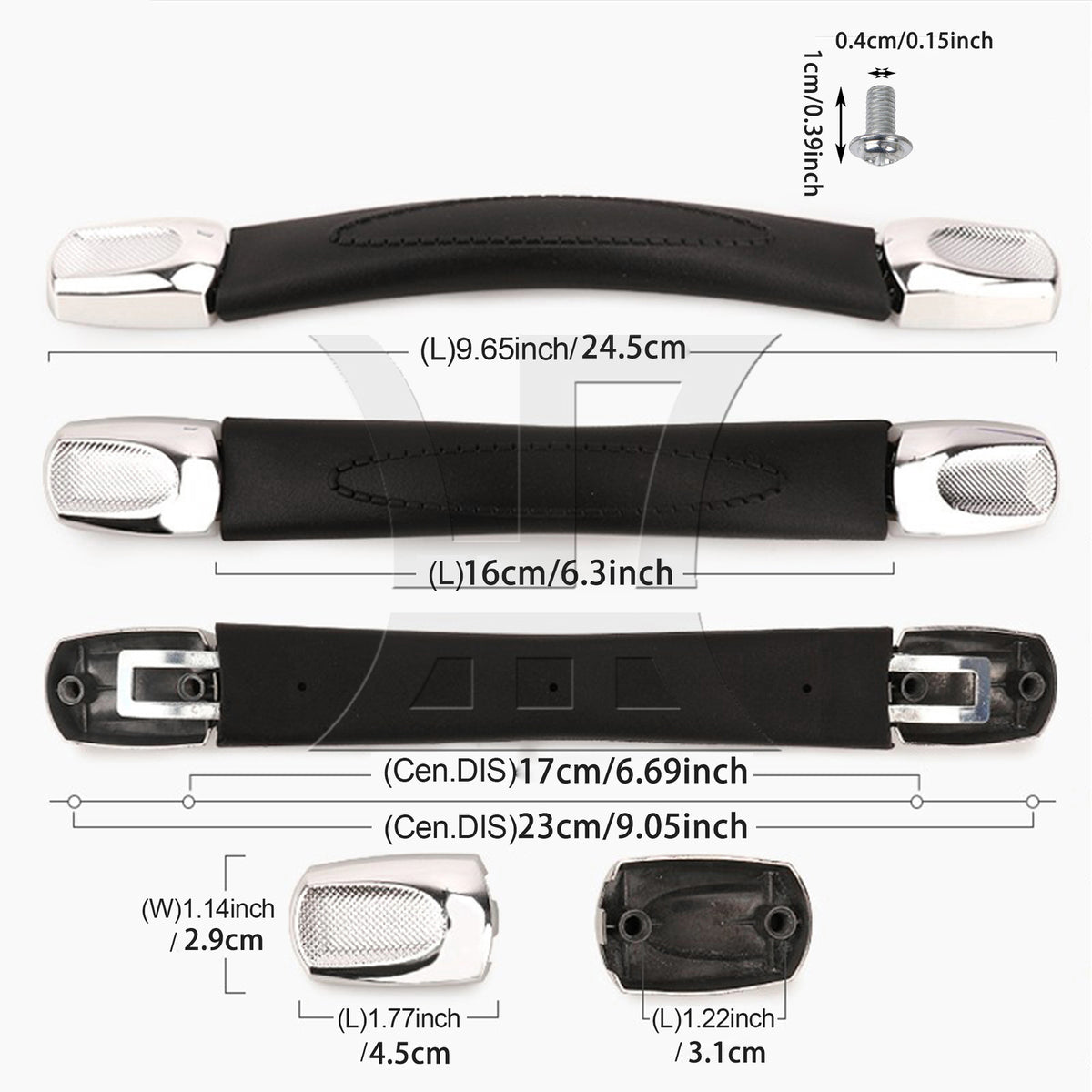 BQLZR 1pc Suitcase Luggage Handle 16mm 115B Series B003 Black for Business Suitcase Luggage
