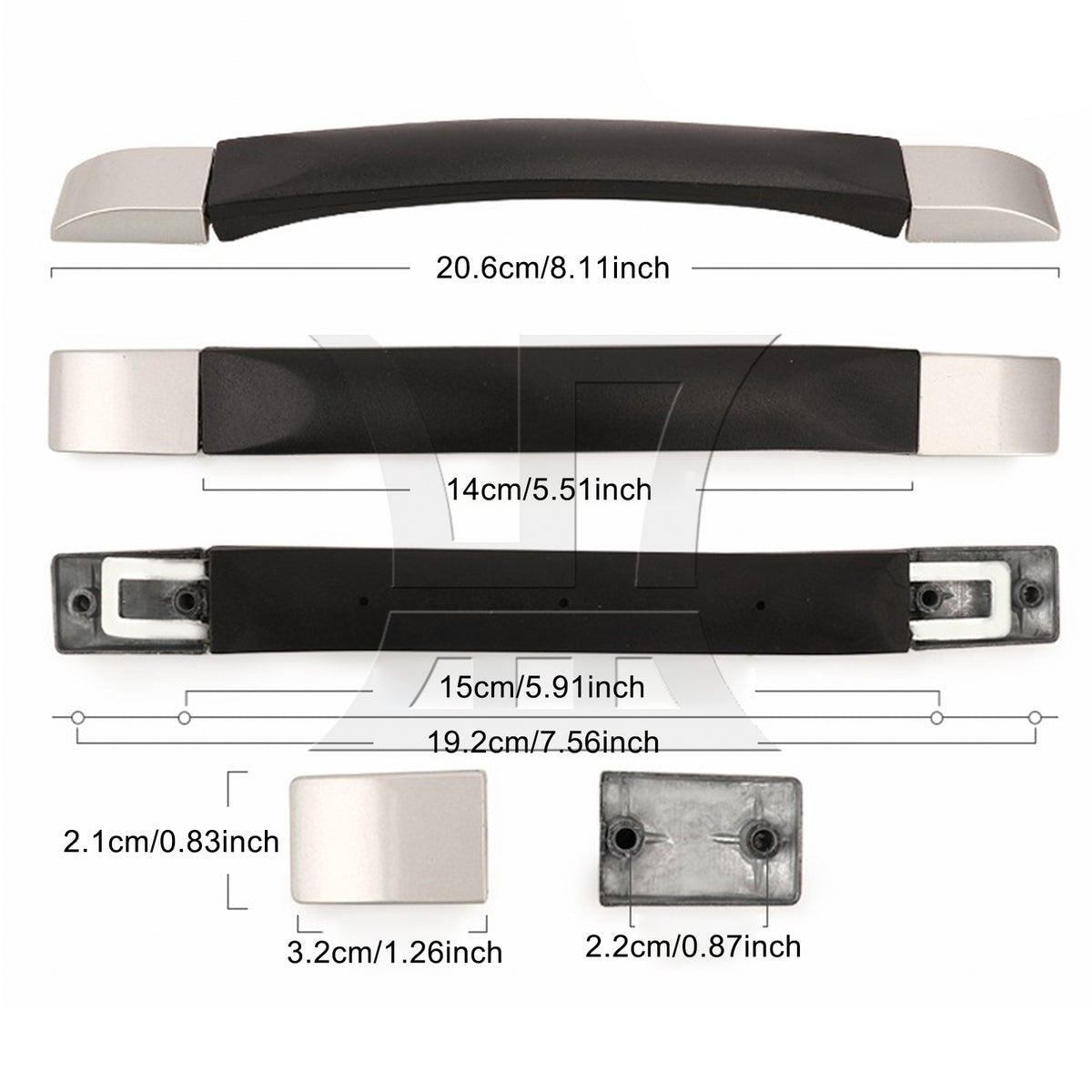 BQLZR 1pc Suitcase Handle 14cm 115B Series B009 Black for Suitcase Handles Luggage Handles