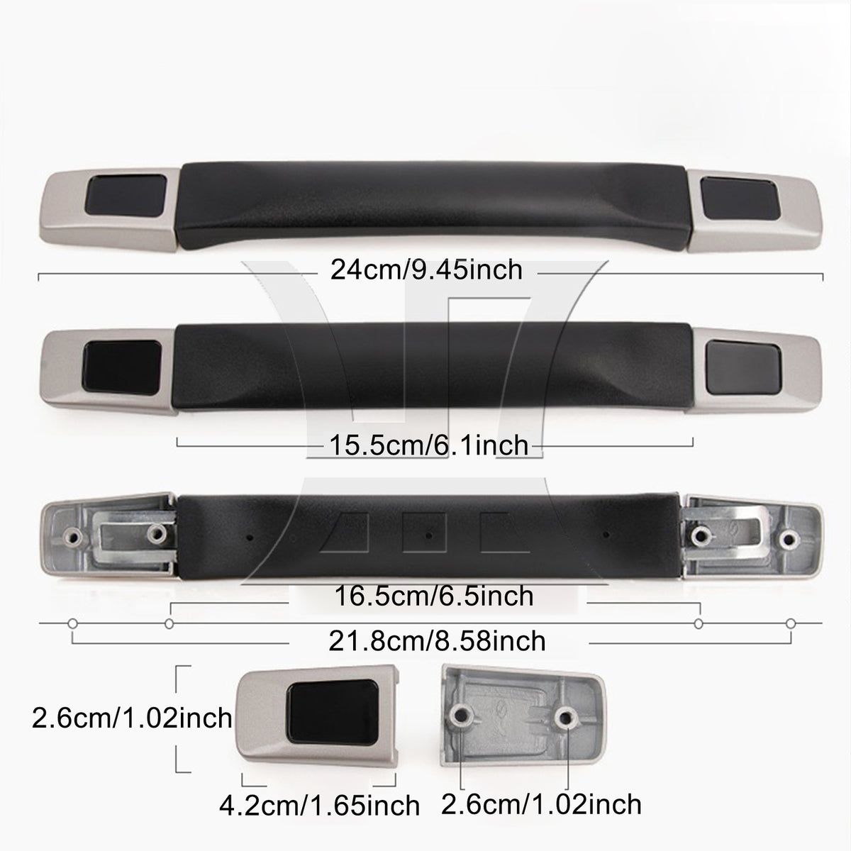 BQLZR 1pc Luggage Handle Replacement 15.5cm 115B Series B014 Black for Suicase