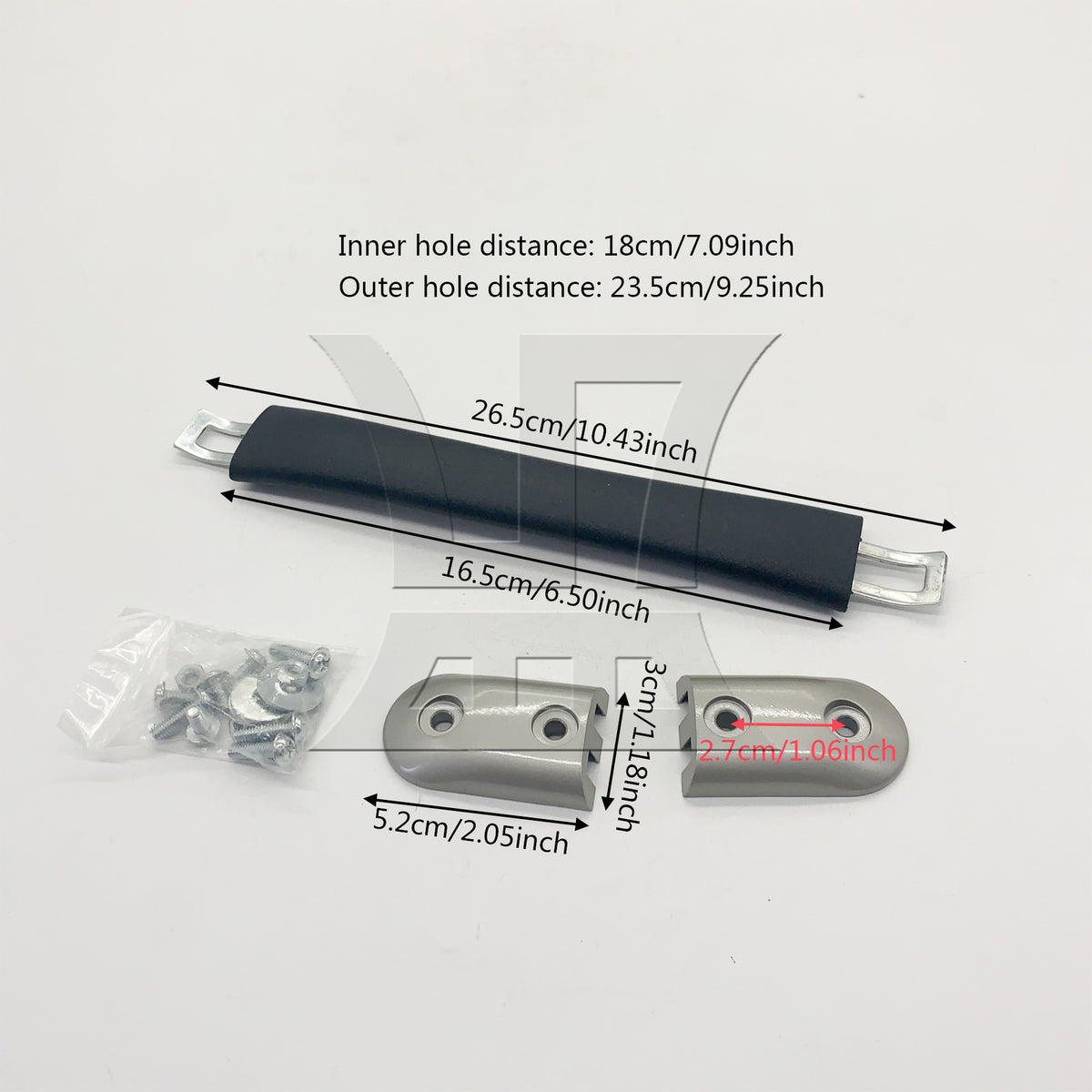 BQLZR 1pc Luggage Handle Replacement 16.5cm B015 Black for Suitcase