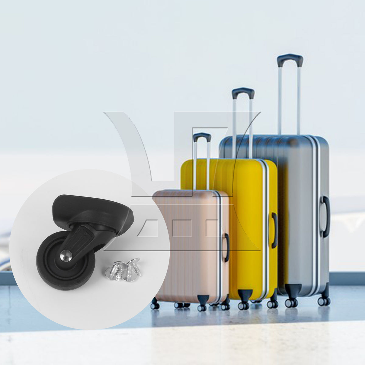 BQLZR 1pc Luggage Universal Roasting Wheel W142 Black for Hard Luggage Casters