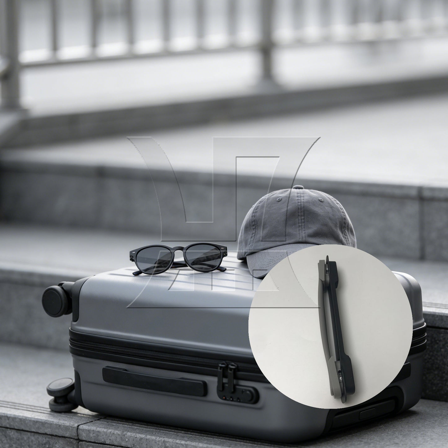 BQLZR 1pc Suitcase Handle 22cm 115B Series B112 Grey for Suitcase Handle Gift Box Handle