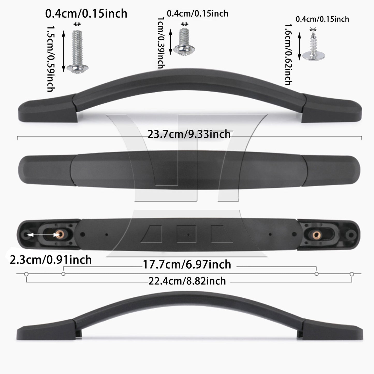 BQLZR 1pc Suitcase Handle 23.7cm 115B Series B122 Black for Suitcase Handles Luggage Handles