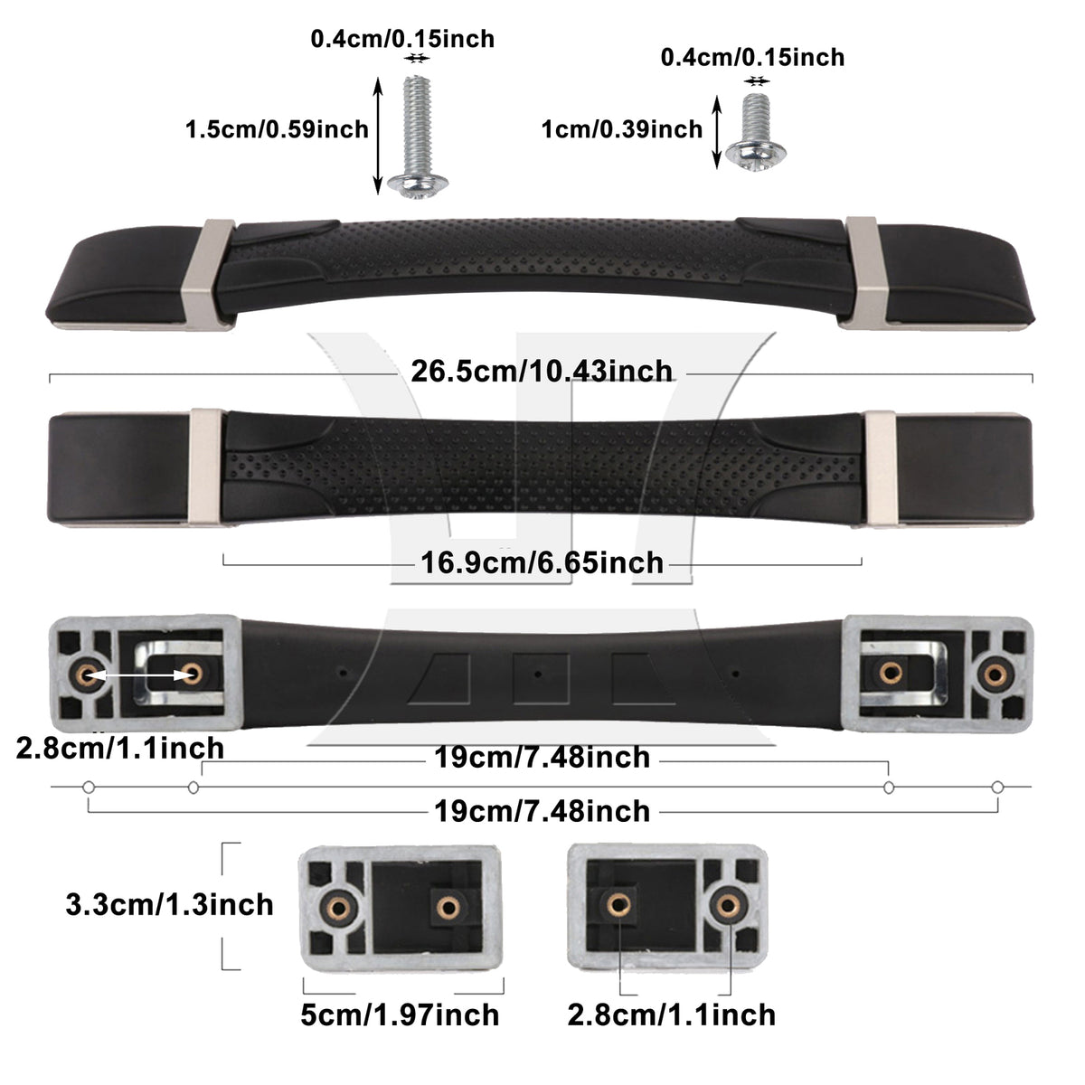 BQLZR 1pc Suitcase Handle 26.5cm 115B Series B120 Black for Suitcase Handle Gift Box Handle