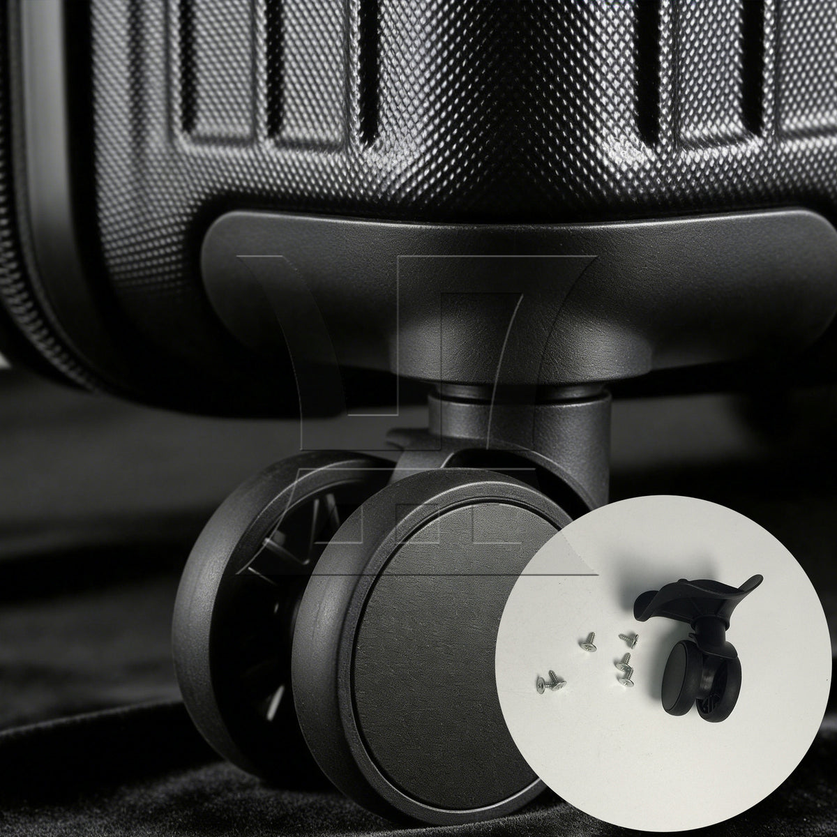 BQLZR 1pc Luggage Suitcase Wheel Tzx6 Left Black Replacement Suitcase Caster Accessories Trolley Case Wheel