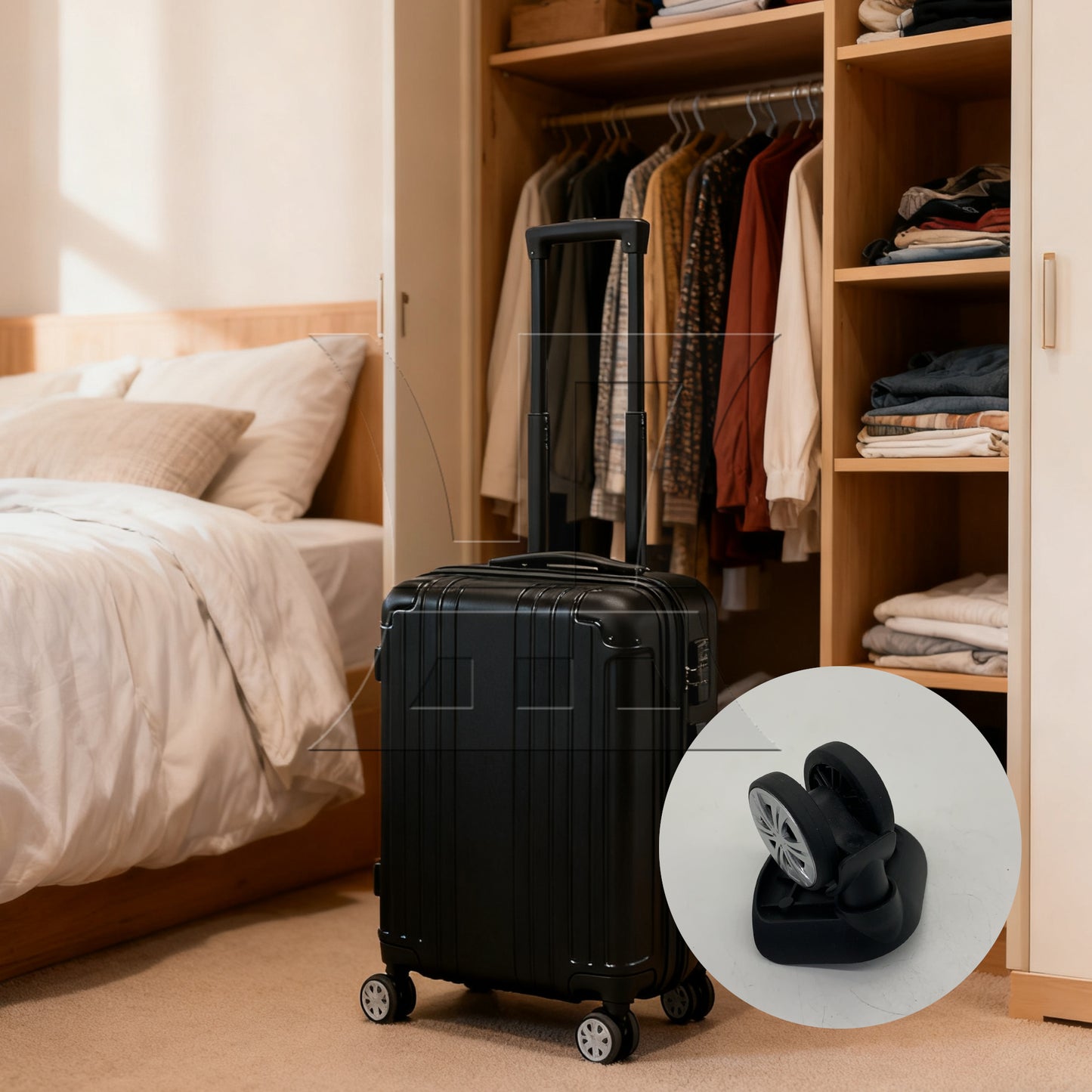 BQLZR 1pc Luggage Suitcase Wheel 603Dt Black Replacement Suitcase Caster Accessories Trolley Case Wheel