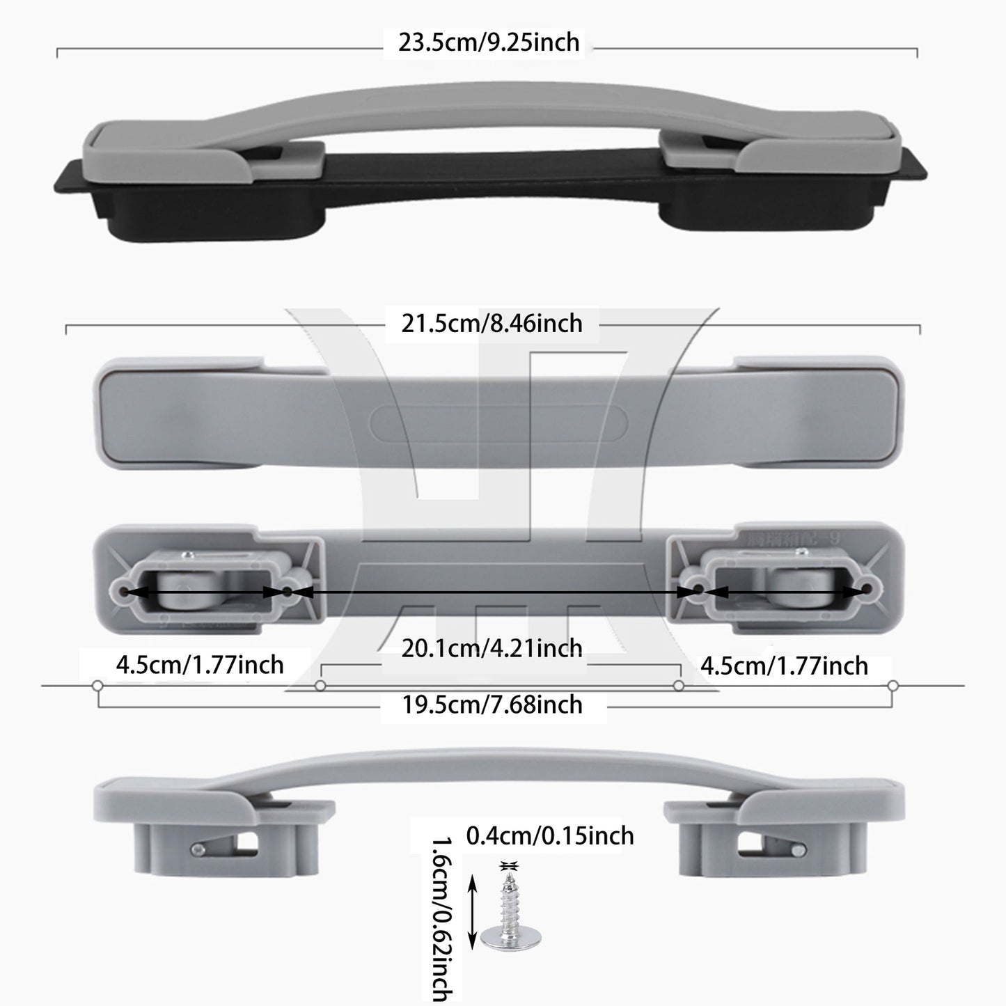 BQLZR 1pc Luggage Handle Replacement 21.5cm 115B Series B129 Grey for Suitcase