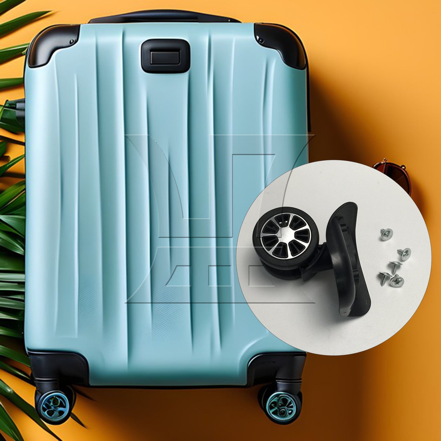 BQLZR 1pc Luggage Swivel Wheel 601T Black for Hard Luggage Feet Wheel