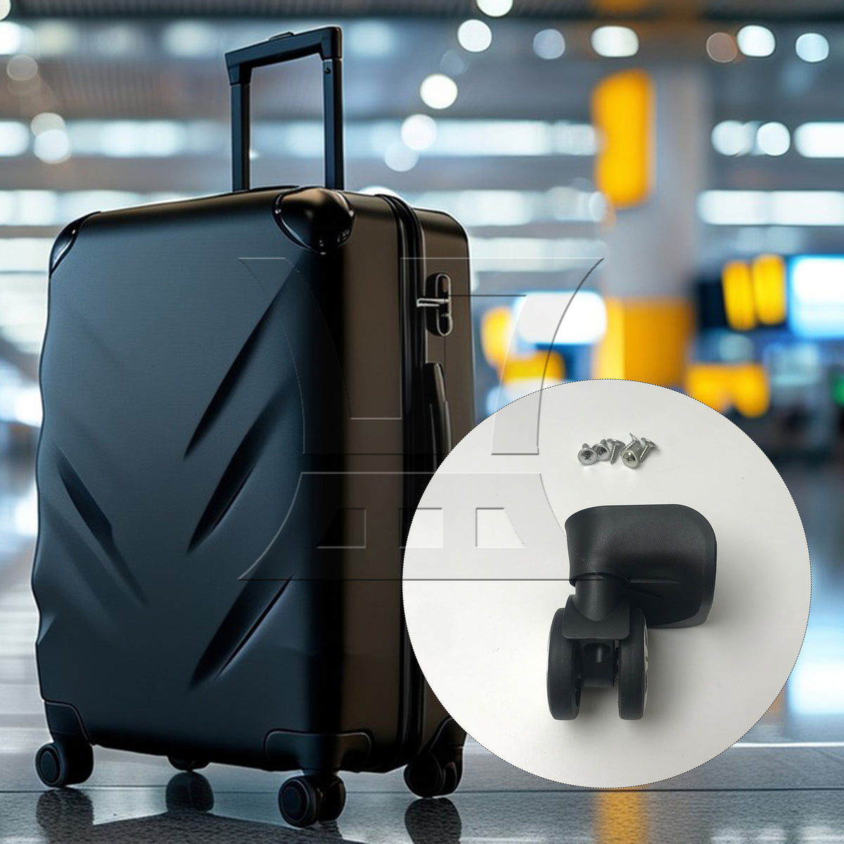 BQLZR 1pc Luggage Suitcase Wheel 603D Right Black Replacement Suitcase Caster Accessories Trolley Case Wheel