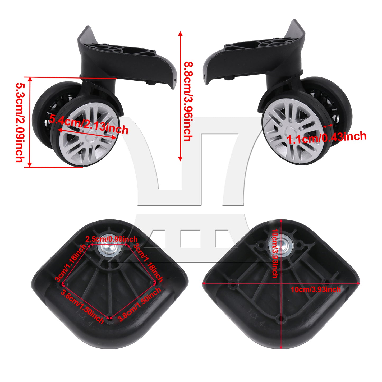 BQLZR 1pc Luggage Suitcase Wheel 603T Black Replacement Suitcase Caster Accessories Trolley Case Wheel