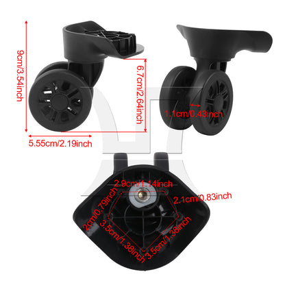 BQLZR 1pc Luggage Rotating Wheel W170 Black Left Wheel for DIY Replacement and Repair