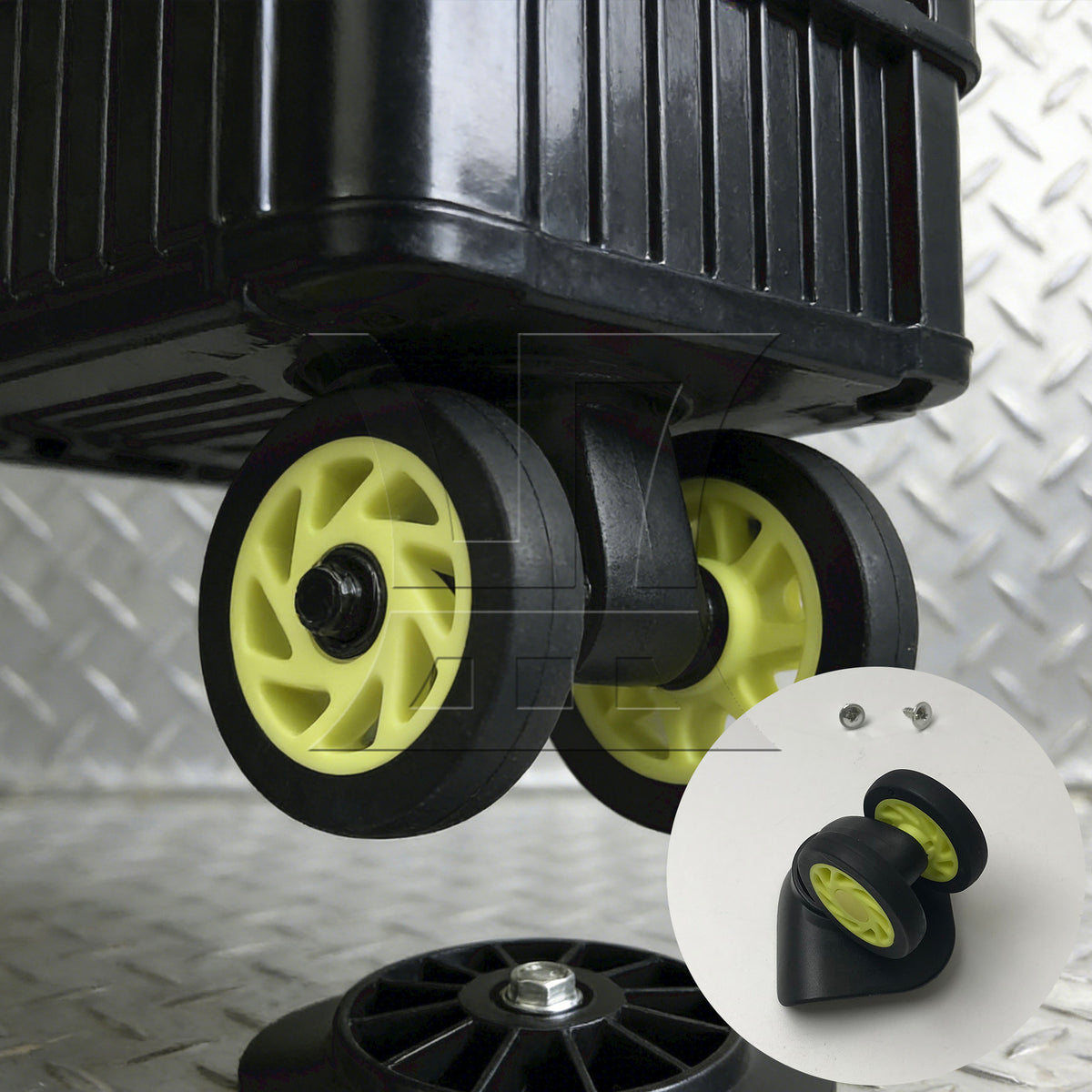 BQLZR 1pc Replacement Luggage Rotating Wheel W208 Black Right Wheel for Hard Luggage Casters