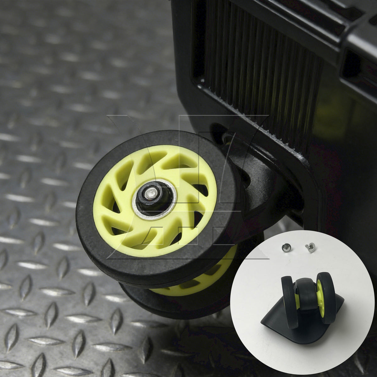 BQLZR 1pc Replacement Luggage Rotating Wheel W208 Black Right Wheel for Hard Luggage Casters