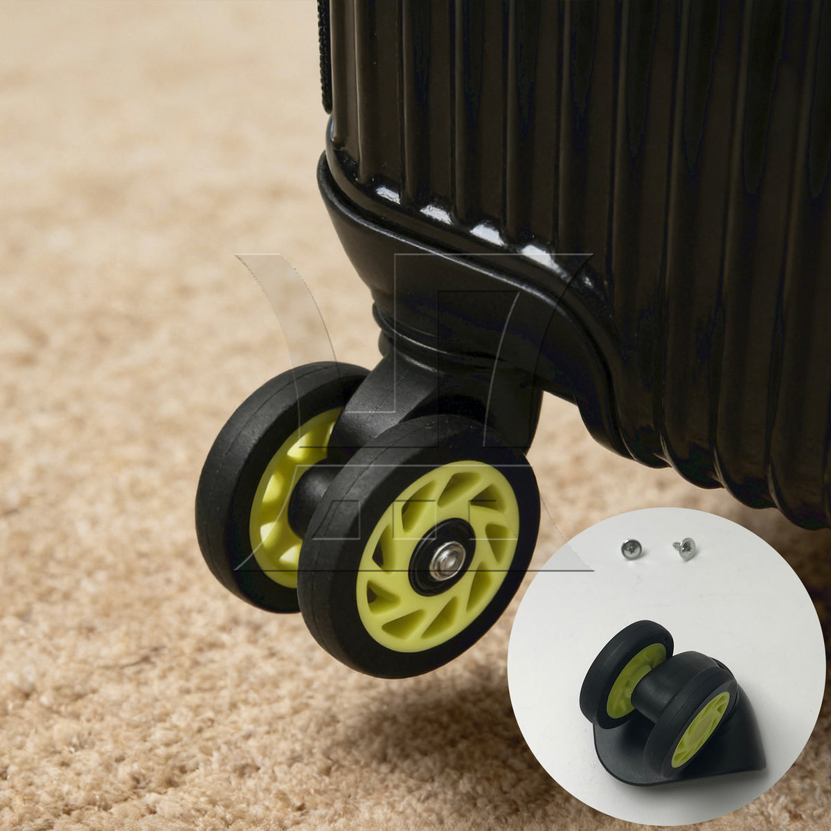 BQLZR 1pc Replacement Luggage Rotating Wheel W208 Black Right Wheel for Hard Luggage Casters