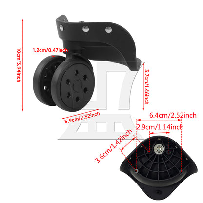 BQLZR 1pc Luggage Swivel Wheel Replacement W306 Black for Hard Luggage Casters