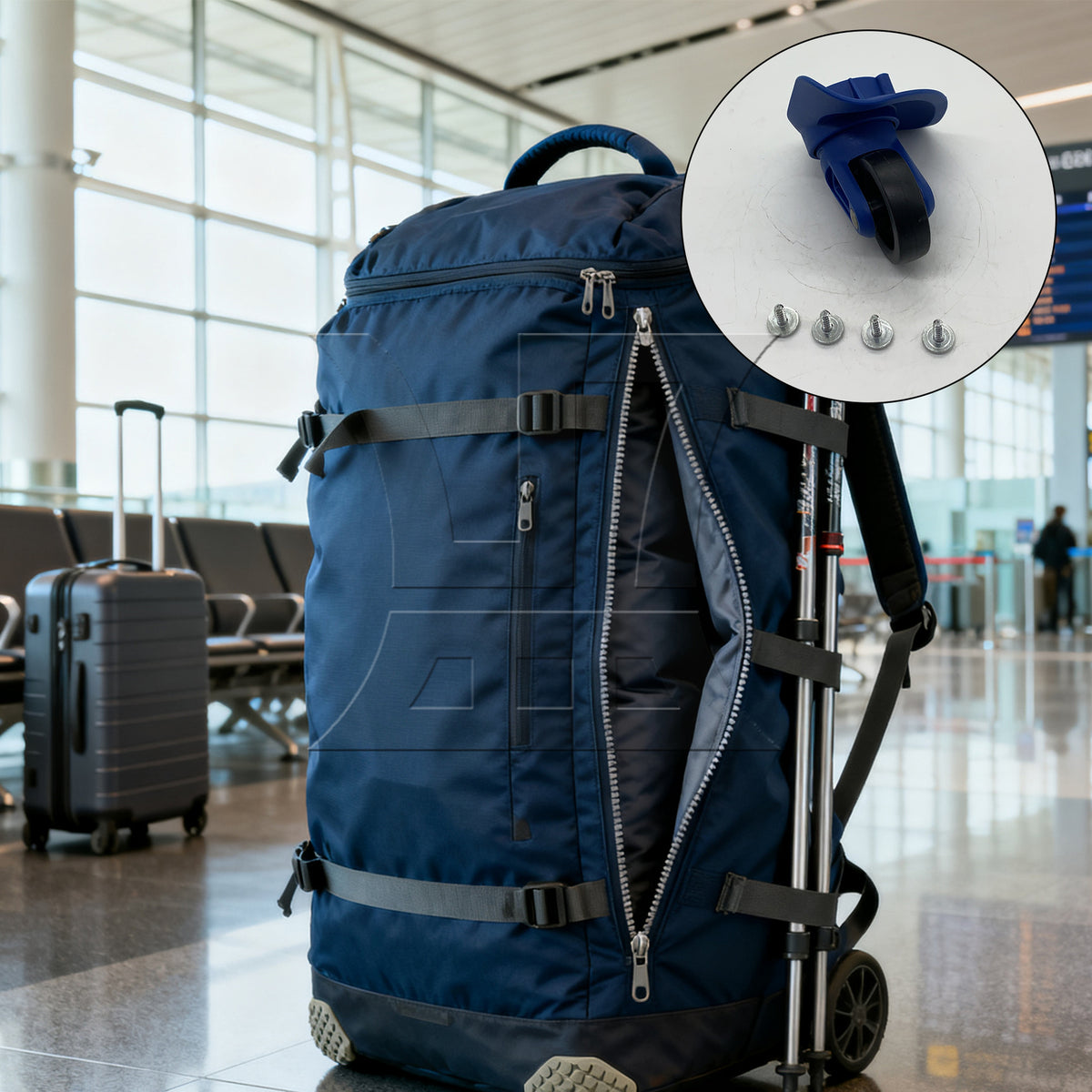 BQLZR 1pc Luggage Swivel Wheel W321 Blue for Hard Luggage Casters