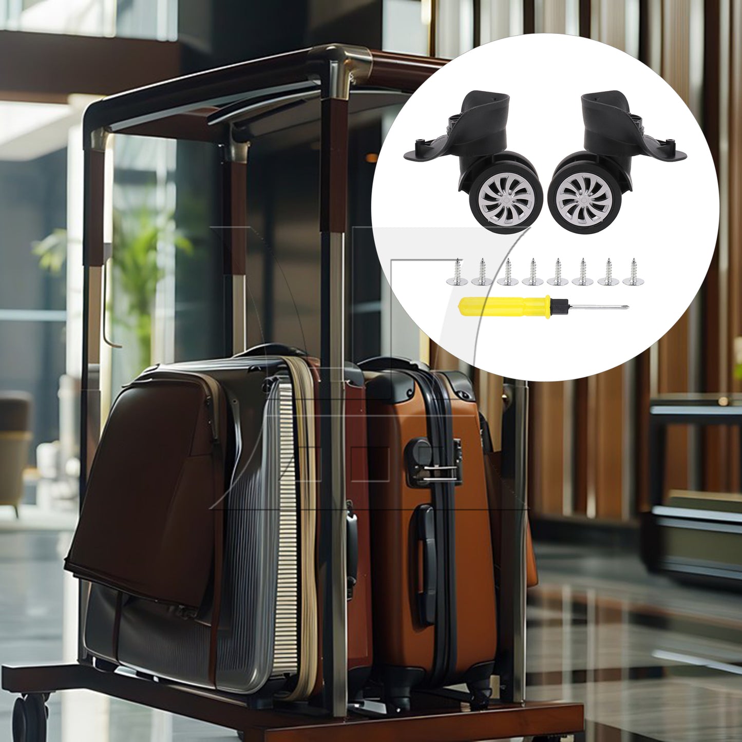 BQLZR Plastic Luggage Spinner Wheels Casters 4.02" Left & Right w/ Screw Pack of 2