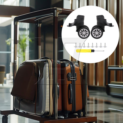 BQLZR Plastic Luggage Spinner Wheels Casters 4.02" Left & Right w/ Screw Pack of 2