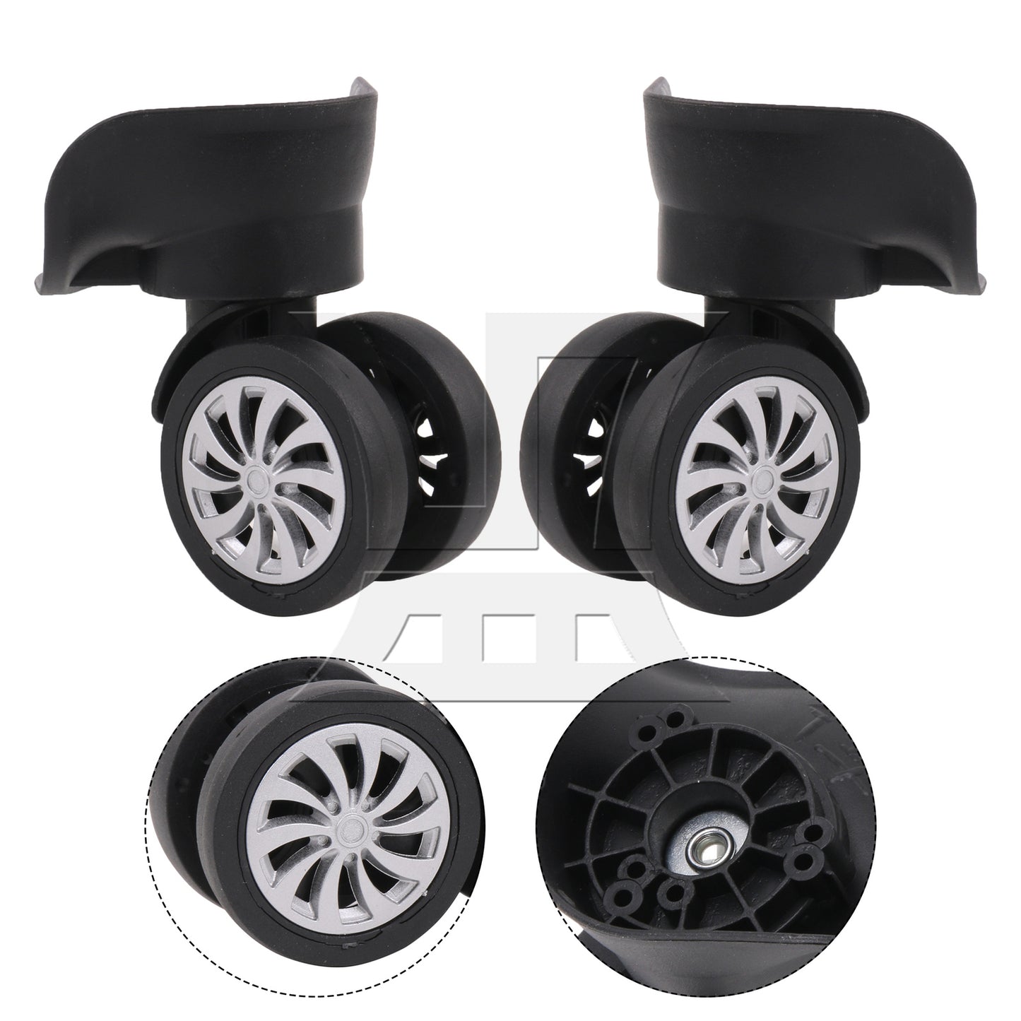BQLZR Plastic Luggage Spinner Wheels Casters 4.02" Left & Right w/ Screw Pack of 2